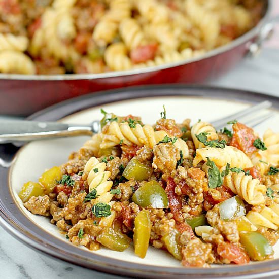 Sloppy Joe Pasta - Recipe photo by EricasRecipes