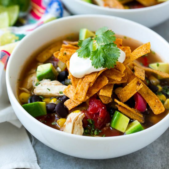 Slow Cooker Chicken Tortilla Soup - Recipe photo by dinneratthezoo