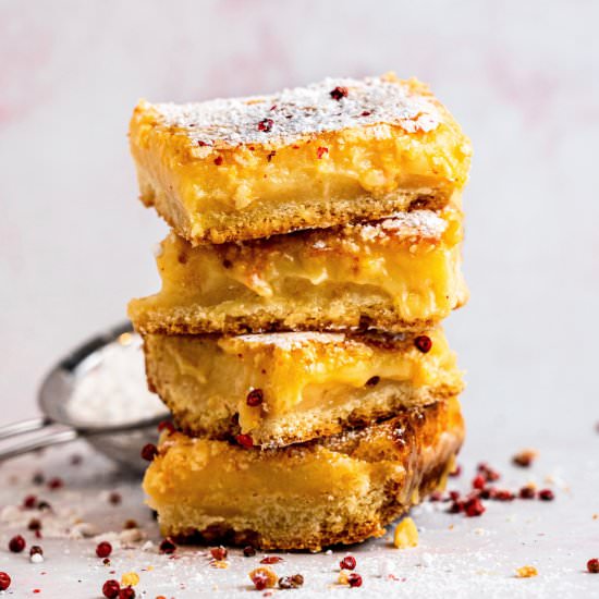 Grapefruit Bars w/ Pink Peppercorn - Recipe photo by leisurefanclub