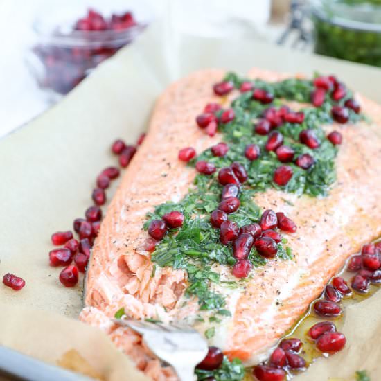 Roasted Salmon with Herbs - Recipe photo by jennyrawn