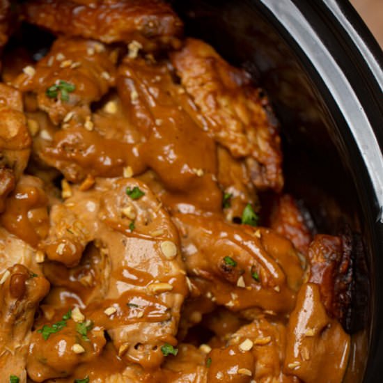 Slow Cooker Thai Peanut Chicken Wings - Recipe photo by dinnerthendessert