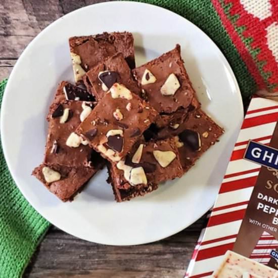 Peppermint Bark Brownies - Recipe photo by onlinepastrychef
