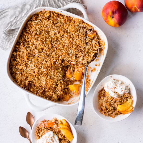 Gluten Free Stone Fruit Crumble - Recipe photo by Nourish Everyday