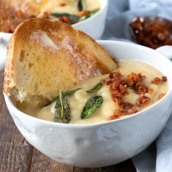 potato, cauliflower and leek soup - Recipe photo by HomeCookedRoots