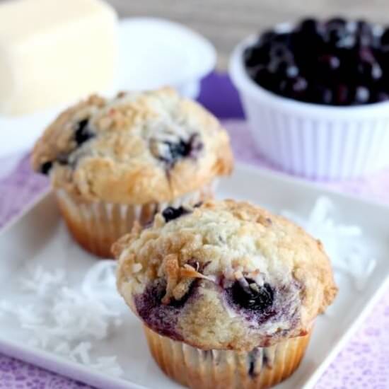 Coconut Blueberry Muffins - Recipe photo by sweetbasil