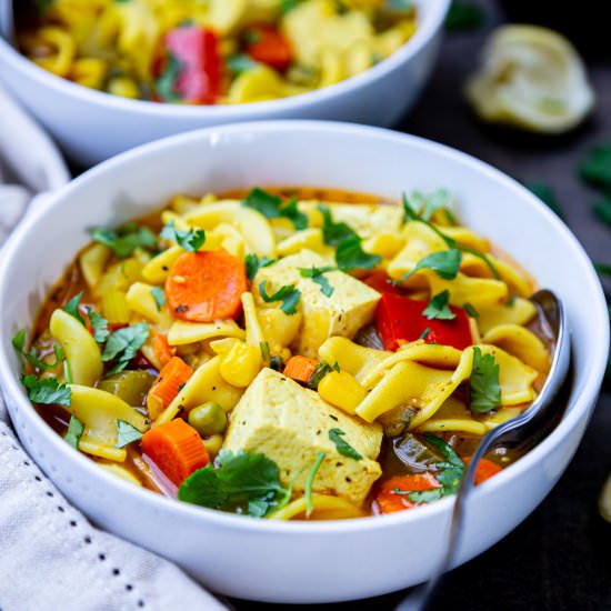 Tofu Noodle Soup - Recipe photo by ShwetaintheKitchen