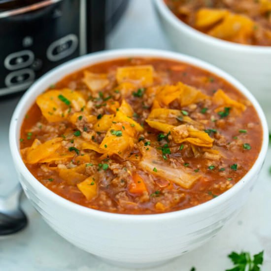 Slow Cooker Cabbage Roll Soup - Recipe photo by peasandpeonies