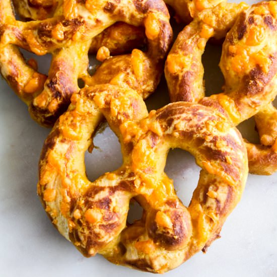 Cheese Garlic Pretzels - Recipe photo by The Desserted Girl