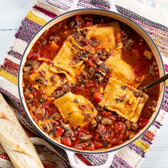 Beefy Ravioli Soup – Instant Pot - Recipe photo by Jaxx The Bearded Hiker
