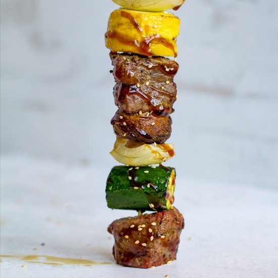 Traeger Grilled Steak Kabobs - Recipe photo by Or Whatever You Do