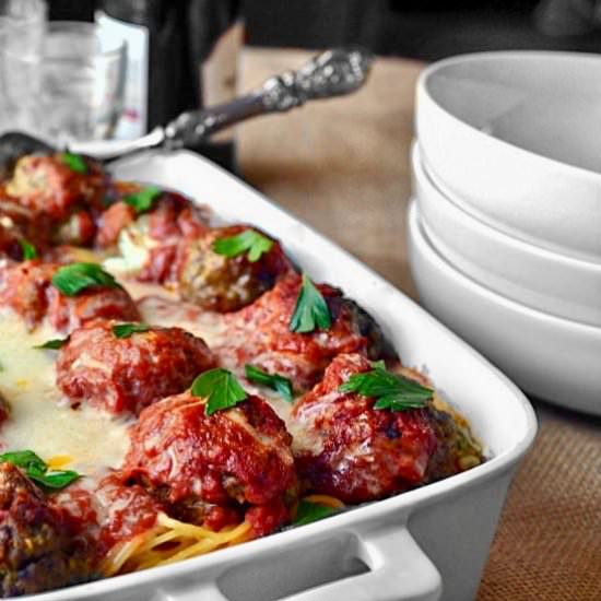 Ricotta Stuffed Meatball Bake - Recipe photo by Kitchengetaway