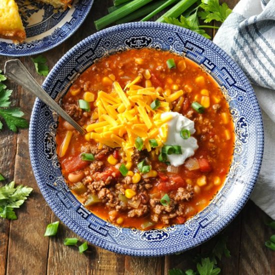 Lucky Southern Chili - Recipe photo by The Seasoned Mom