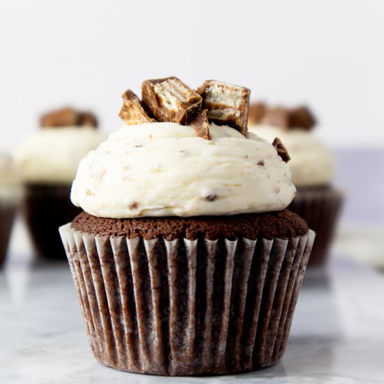 Kit Kat Cupcakes - Recipe photo by CrumbsCorkscrews