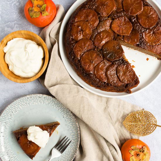 Upside down persimmon cake - Recipe photo by cherryonmysundae