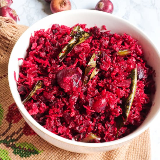 Beetroot Poriyal - Recipe photo by greenbowl2soul