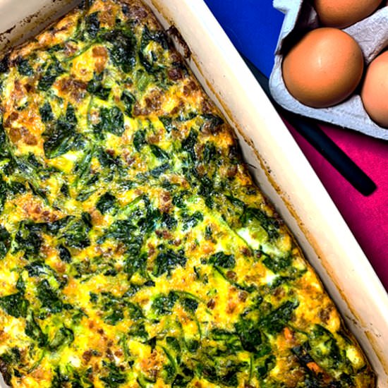 PALEO SAUSAGE EGG SPINACH BAKE - Recipe photo by restorativecuisine