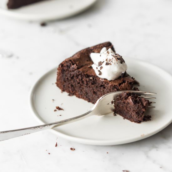 chocolate espresso souffle cake - Recipe photo by withspice