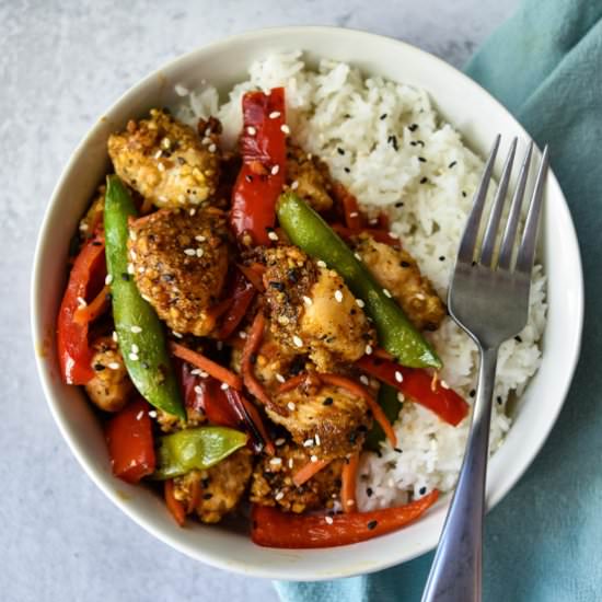 Crispy Chicken Stir Fry - Recipe photo by servingupsimplicity
