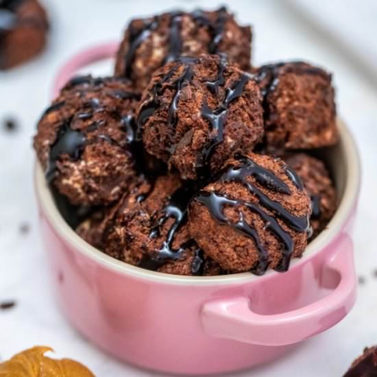 Keto Peanut Butter Cheesecake Bombs - Recipe photo by peasandpeonies
