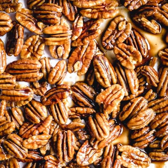 Stovetop Candied Pecans - Recipe photo by The Green Creator