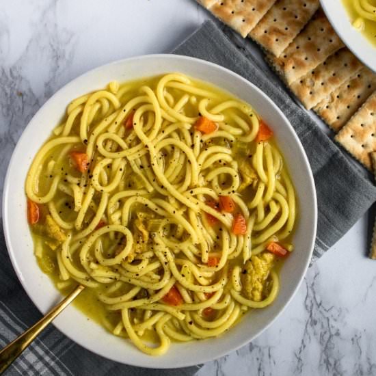 Vegan Chicken Noodle Soup - Recipe photo by PlantPowerCouple
