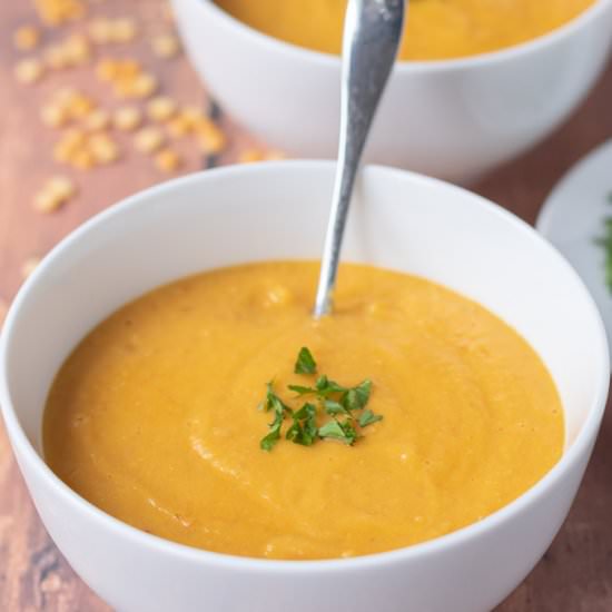 Chorizo Yellow Split Pea Soup - Recipe photo by neilshealthymeals