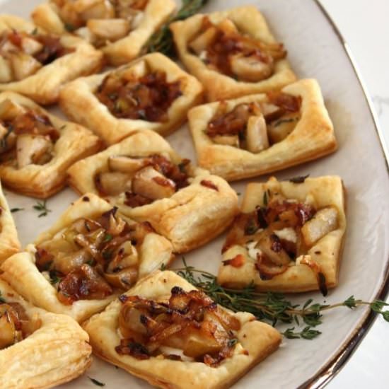 Pear Goat Cheese Puff Pastry Tarts - Recipe photo by waystomyheart