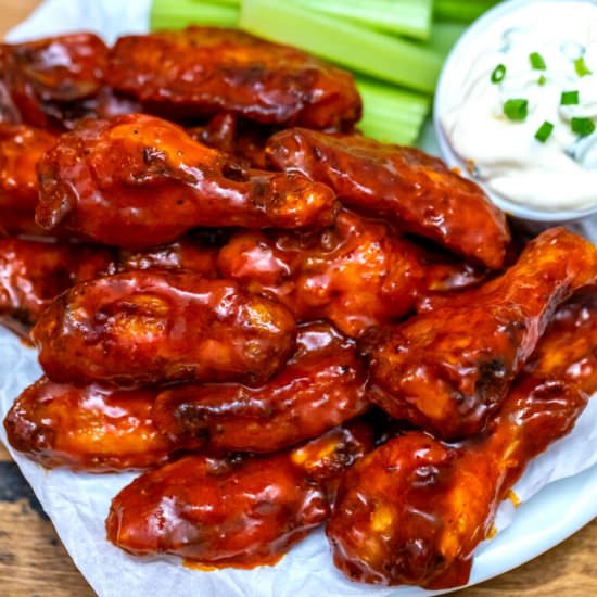 Baked Buffalo Wings - Recipe photo by peasandpeonies
