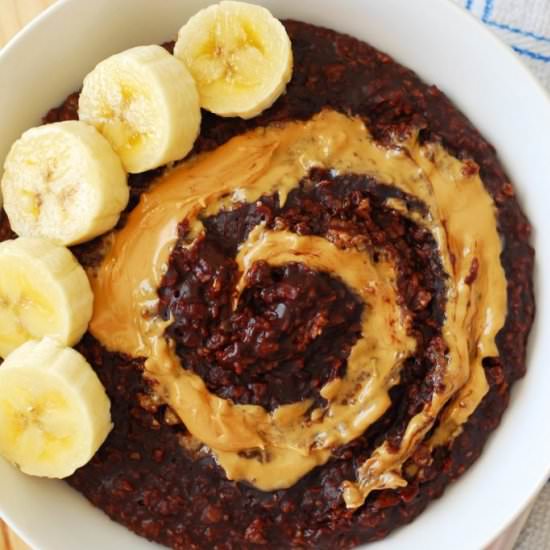 CHOCOLATE PEANUT BUTTER OATMEAL - Recipe photo by aducksoven
