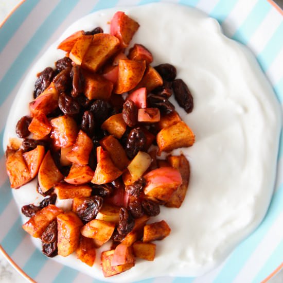 Cinnamon Apple Raisin Yogurt Bowl - Recipe photo by paigeflamm