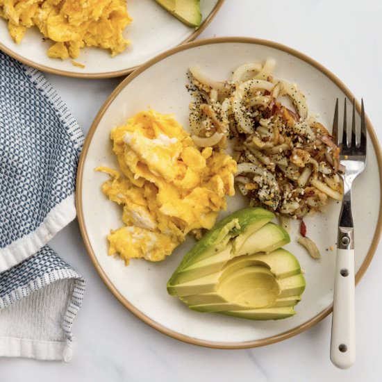 Everything Bagel Potatoes with Eggs - Recipe photo by Inspiralized