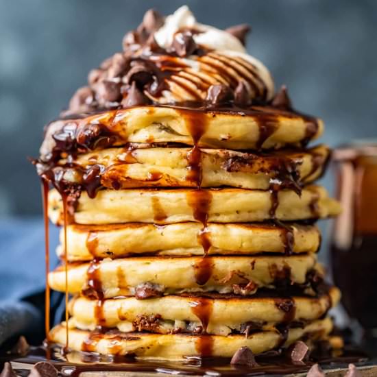 Chocolate Chip Pancakes! - Recipe photo by the cookie rookie
