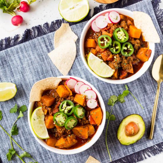 Instant Pot Sweet Potato Chili - Recipe photo by thehealthyconsultant