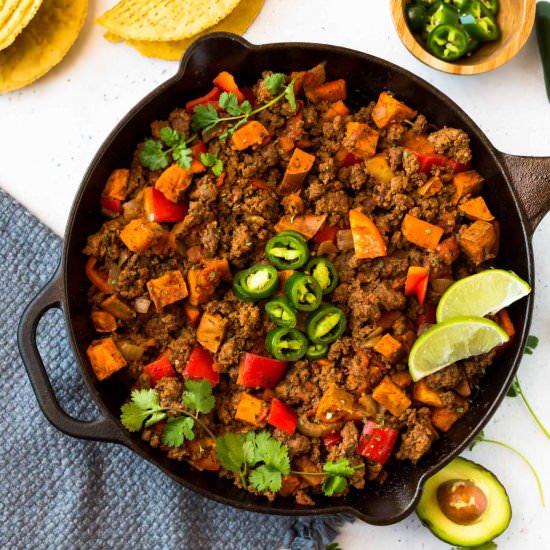 Easy Sweet Potato Taco Skillet - Recipe photo by thehealthyconsultant