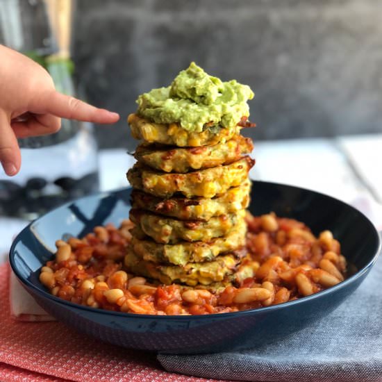 Zucchini and corn fritters [baked] - Recipe photo by Once a Foodie
