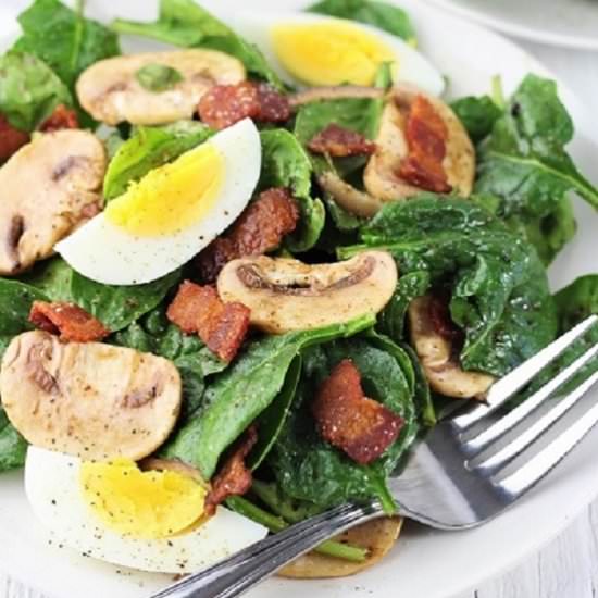Spinach Salad With Bacon Dressing - Recipe photo by nowcookthis