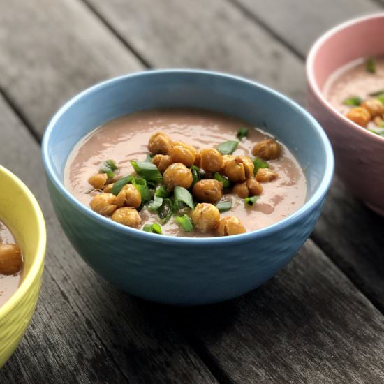 creamy purple cauliflower soup - Recipe photo by Jackie Newgent