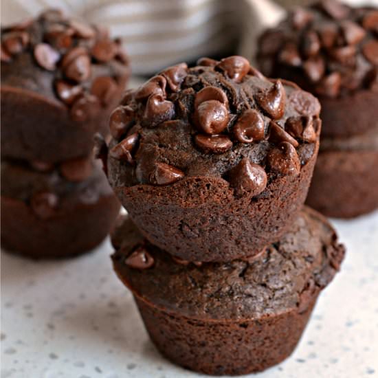Double Chocolate Chip Muffins - Recipe photo by Small Town Woman