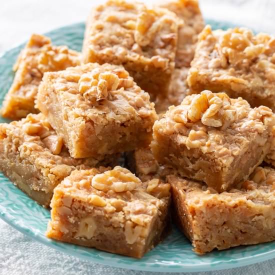 Walnut Toffee Bars - Recipe photo by Savingroomfordessert
