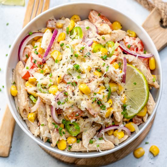 MEXICAN STREET CORN PASTA SALAD - Recipe photo by healthyfitnessmeals