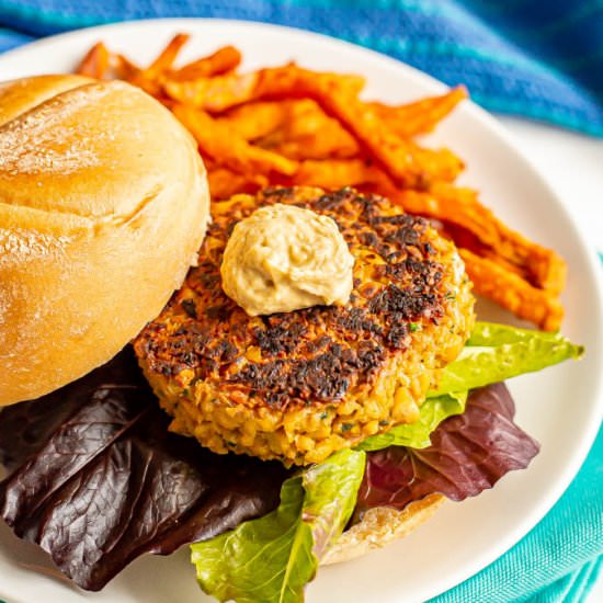 Easy chickpea burgers - Recipe photo by Family Food on the Table