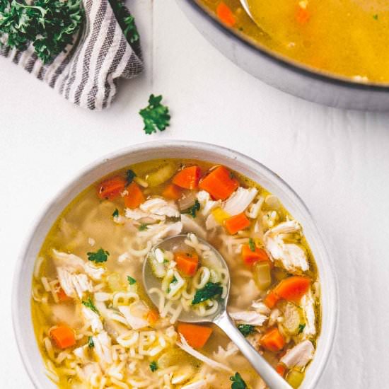Simple Chicken Noodle Soup - Recipe photo by InquiringChef