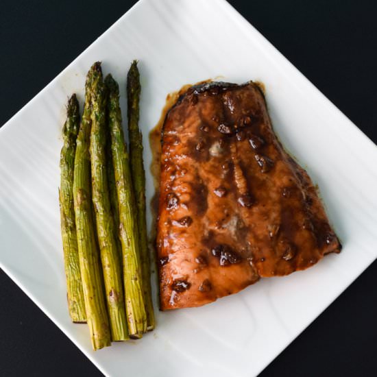 Easy Balsamic Roasted Salmon - Recipe photo by Cuts and Crumbles