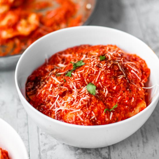 Roasted Red Pepper Sauce - Recipe photo by A Seasoned Greeting