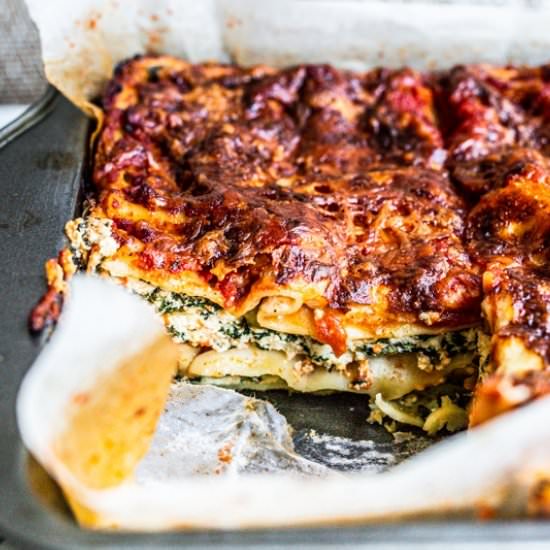 Spinach and Ricotta Lasagne - Recipe photo by WholesomeCook