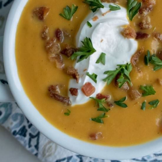Creamy Pumpkin Soup - Recipe photo by Attainable Sustainable