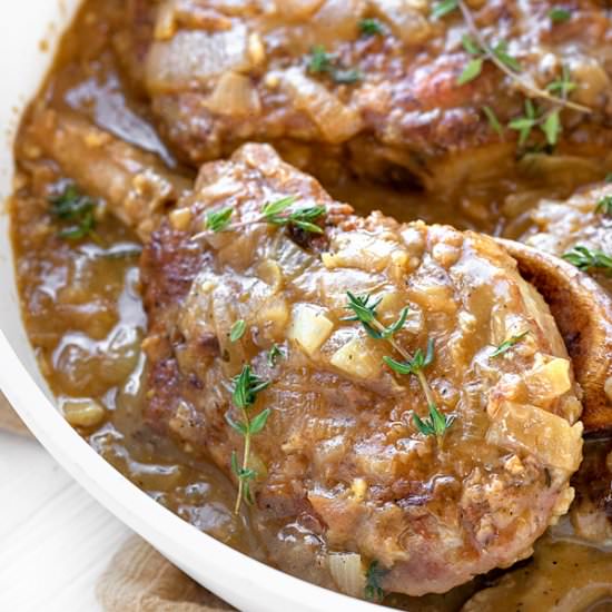 Smothered Pork Chops - Recipe photo by thecozyapron
