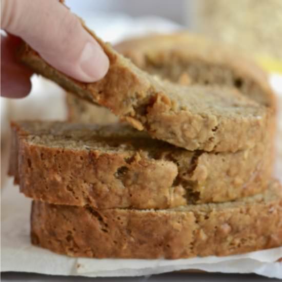 Peanut Butter Oat Banana Bread - Recipe photo by TwoSugarBugs
