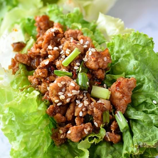 Asian Chicken Lettuce Wraps - Recipe photo by Savory Bites
