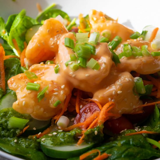 Bang Bang Shrimp Salad - Recipe photo by JawnsICooked